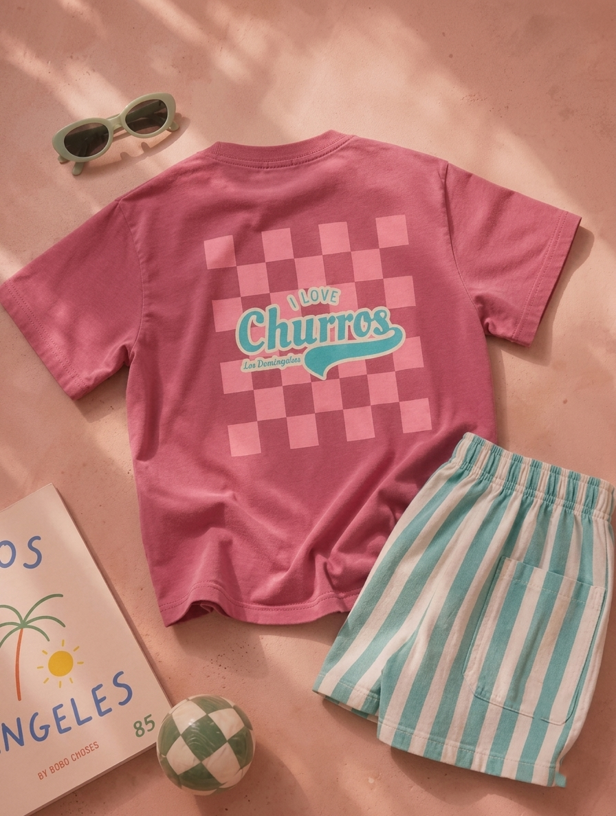 I LOVE CHURROS ROSA VINTAGE KIDS