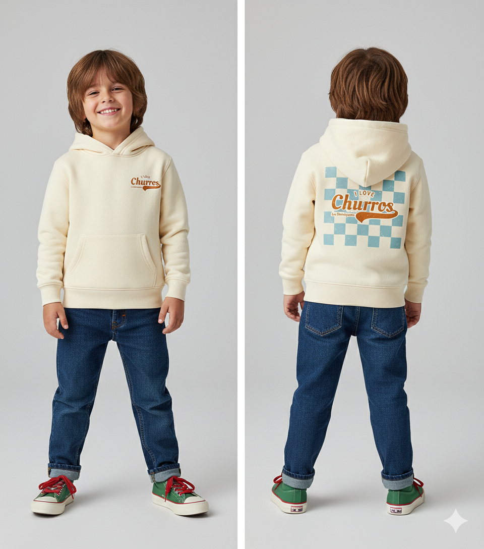 SUDADERA I LOVE CHURROS - CRUDA