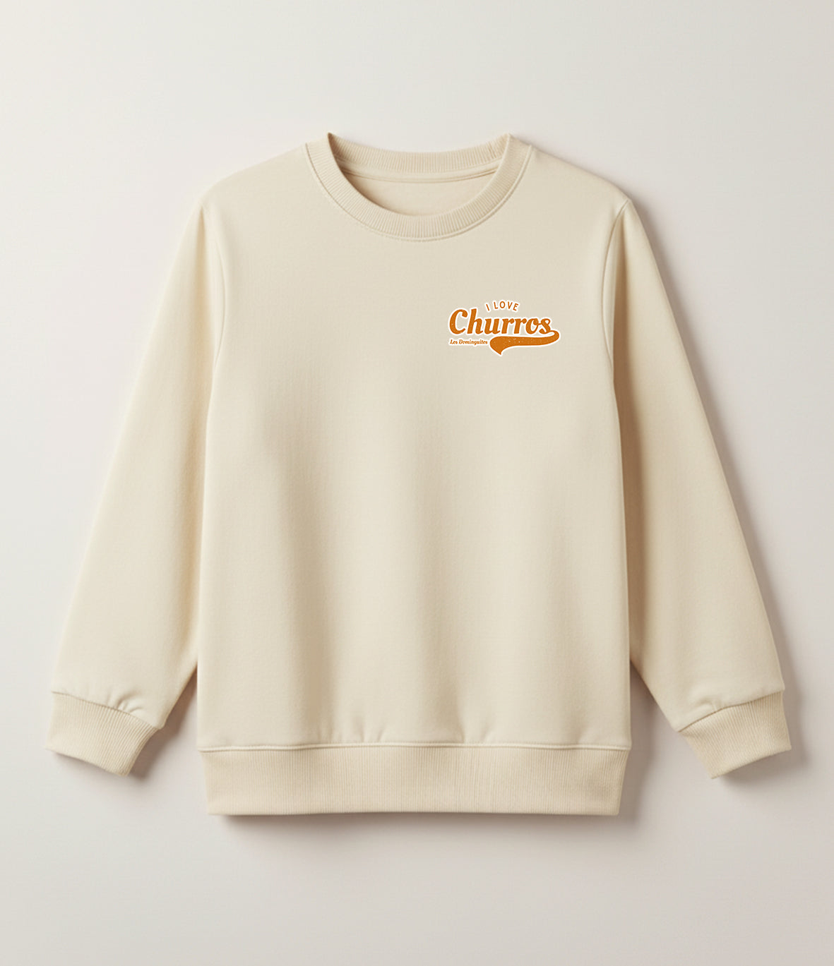 SUDADERA I LOVE CHURROS - CRUDA SIN CAPUCHA