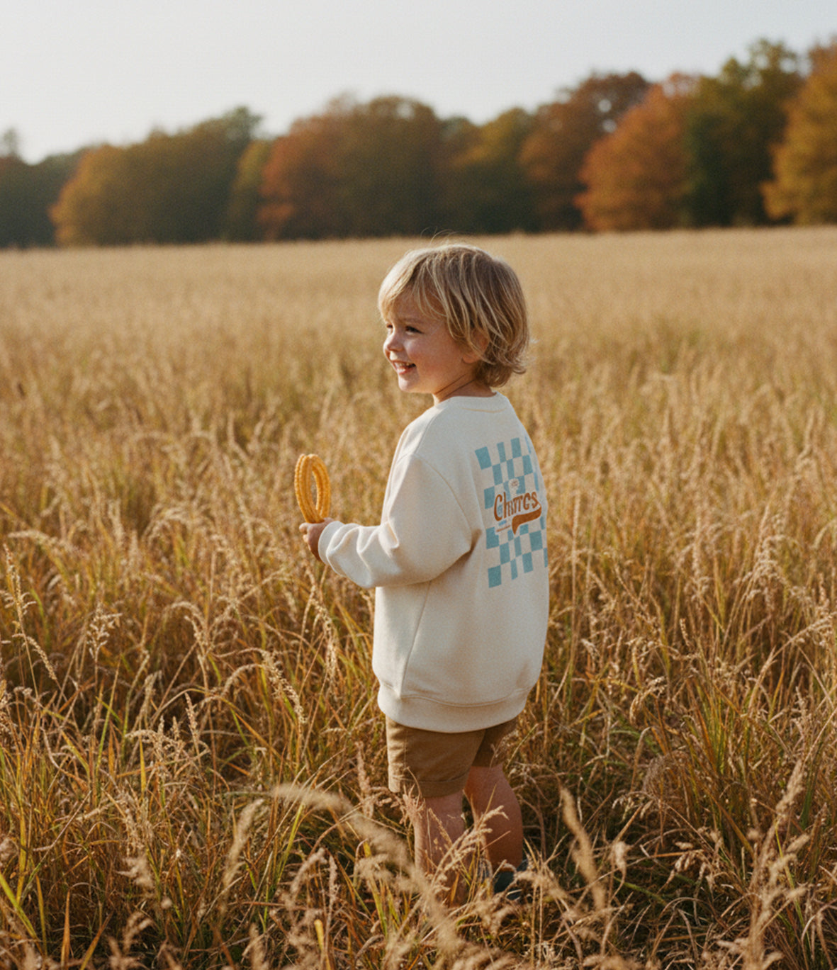 SUDADERA I LOVE CHURROS - CRUDA SIN CAPUCHA